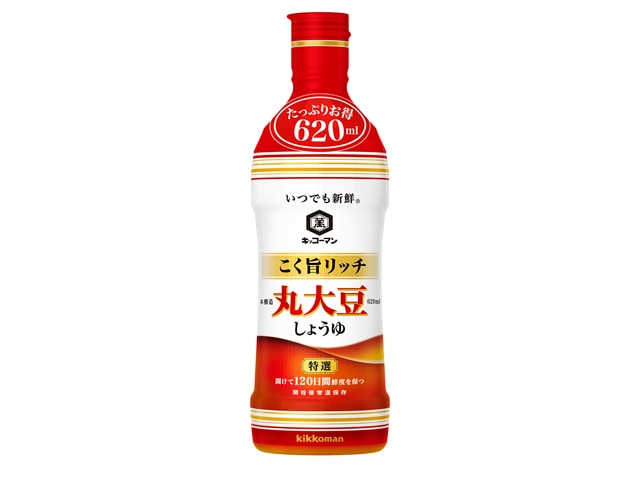 キッコーマン新鮮こく旨リッチ特選丸大豆620ml※軽（ご注文単位12個）【直送品】