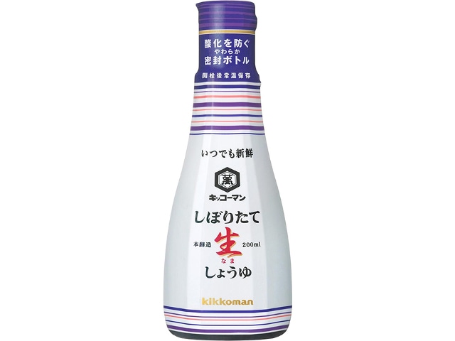 キッコーマンしぼりたて生しょうゆ200ml※軽（ご注文単位6個）【直送品】