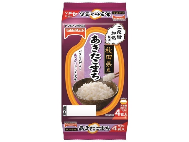 テーブルマークたきたてご飯秋田県産あきたこまち150g4食 ※軽（ご注文単位8個）【直送品】