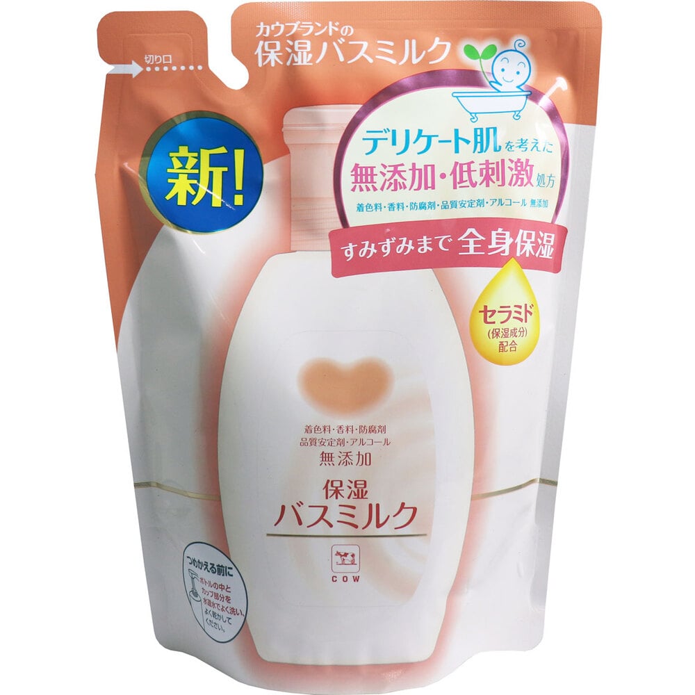 牛乳石鹸共進社　カウブランド 無添加保湿 バスミルク 入浴液 詰替用 480mL　1個（ご注文単位1個）【直送品】