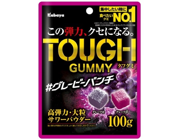 カバヤタフグミグレーピーパンチ100g※軽（ご注文単位6個）【直送品】