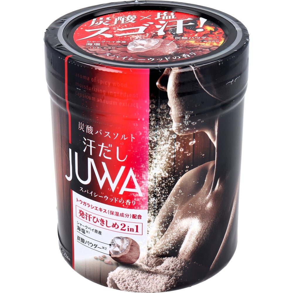 白元アース　汗だし JUWA 炭酸バスソルト スパイシーウッドの香り 500g　1個（ご注文単位1個）【直送品】