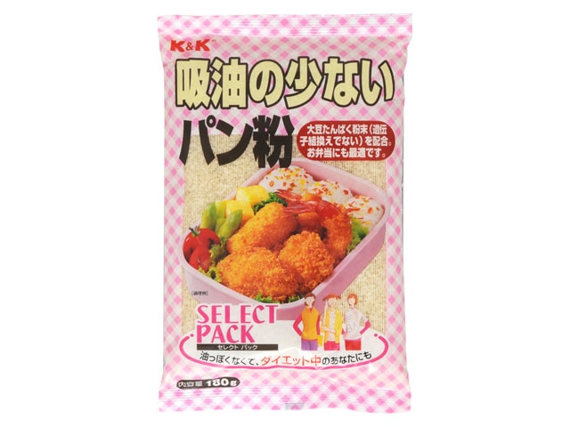 K＆K吸油の少ないパン粉180g※軽（ご注文単位10個）【直送品】