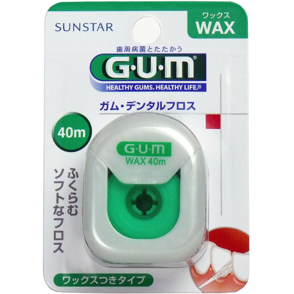 サンスター　GUM ガム・デンタルフロス ワックス 40m　1個（ご注文単位1個）【直送品】