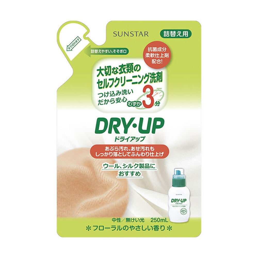 サンスター　ドライアップ 大切な衣類のセルフクリーニング洗剤 詰替用 250mL　1個（ご注文単位1個）【直送品】