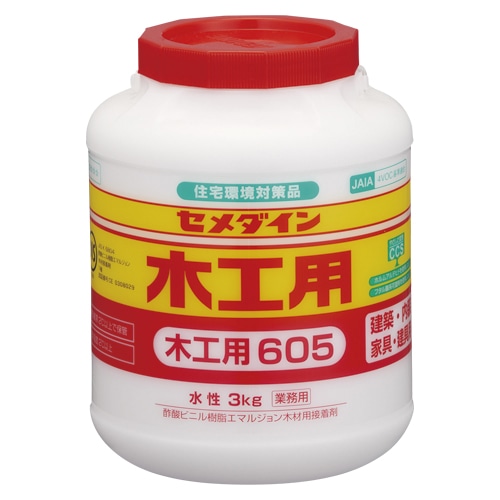 AE-195 木工用接着剤605　ポリ3kg【業】 1巻 (ご注文単位1巻)【直送品】