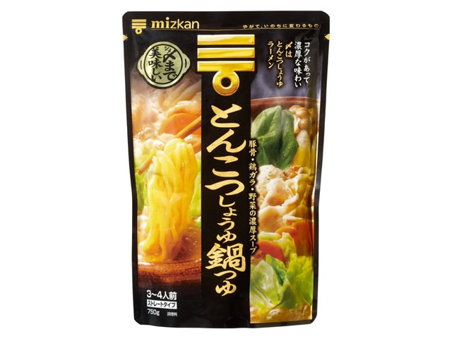 ミツカン〆まで美味しいとんこつしょうゆ鍋つゆ※軽（ご注文単位12個）【直送品】