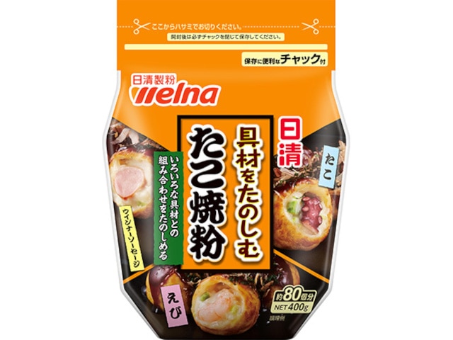 日清製粉ウェルナ具材をたのしむたこ焼き粉400g※軽（ご注文単位12個）【直送品】