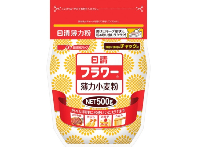 日清フーズフラワーチャック付500g※軽（ご注文単位12個）【直送品】