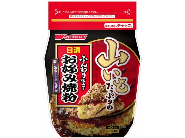 日清フーズ山いもたっぷりのお好み焼粉400g※軽（ご注文単位12個）【直送品】