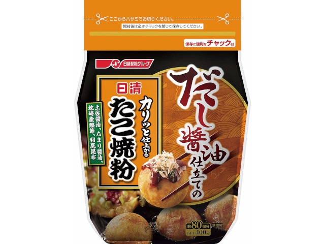 日清フーズだし醤油仕立てのたこ焼粉400g※軽（ご注文単位12個）【直送品】