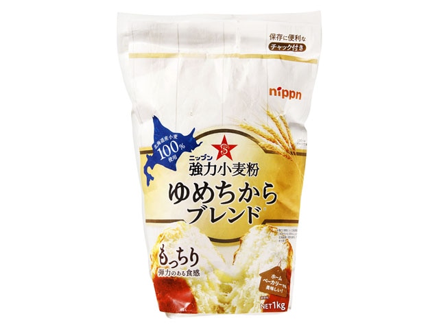 日本製粉ニップン強力小麦粉ゆめちからブレンド1Kg※軽（ご注文単位12個）【直送品】