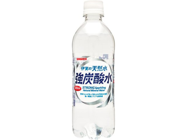 サンガリア伊賀の天然水強炭酸水ペット500ml※軽（ご注文単位24個）【直送品】