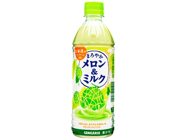 サンガリアまろやかメロン＆ミルクペット500ml※軽（ご注文単位24個）【直送品】