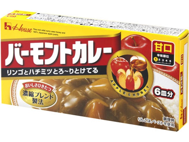 ハウスバーモントカレー甘口115g※軽（ご注文単位10個）【直送品】