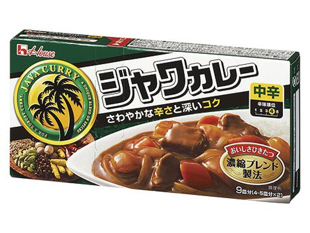 ハウスジャワカレー中辛185g※軽（ご注文単位10個）【直送品】