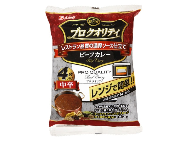 ハウス食品プロクオリティビーフカレー中辛170g4袋 ※軽（ご注文単位6個）【直送品】