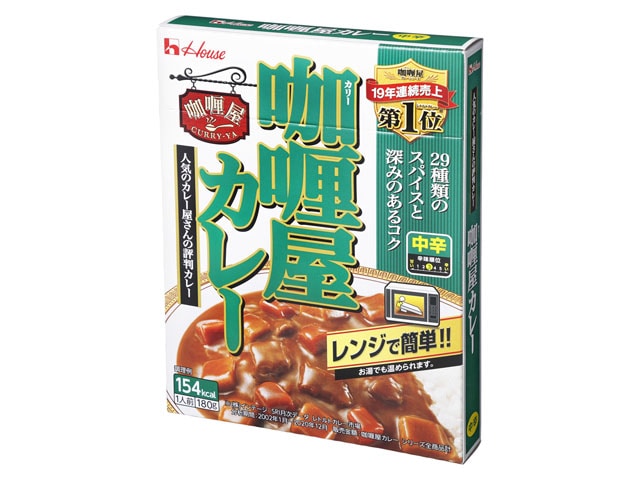 ハウスカリー屋カレー中辛180g※軽（ご注文単位10個）【直送品】