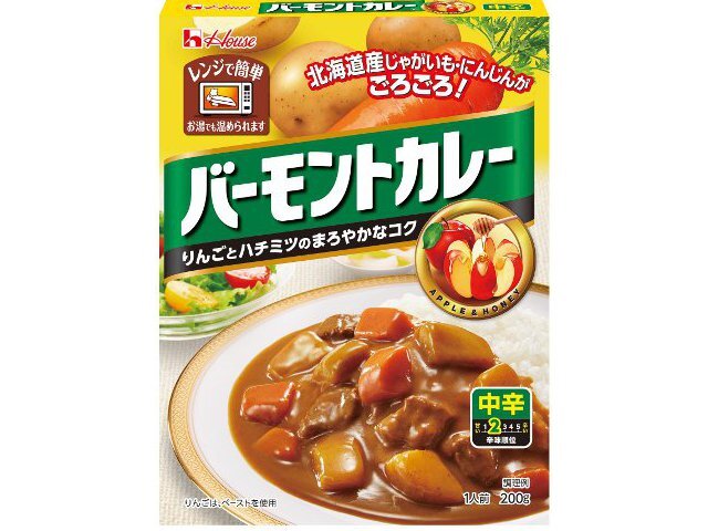 ハウスレトルトバーモントカレー中辛200g※軽（ご注文単位10個）【直送品】