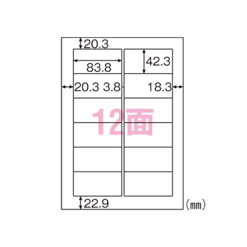 ELM007 エコノミーラベル12面 1パック (ご注文単位1パック)【直送品】