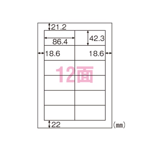 ELM008 エコノミーラベル12面四辺余白 1パック (ご注文単位1パック)【直送品】