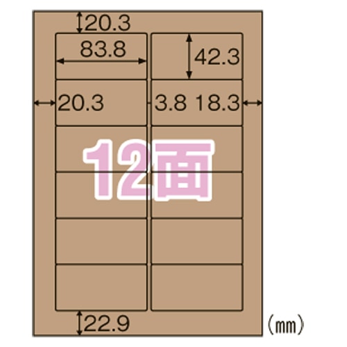 OPD861 クラフト紙ラベルダーク　12面 1パック (ご注文単位1パック)【直送品】