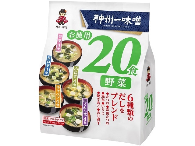 神州一味噌お徳用20食野菜20食※軽（ご注文単位6個）【直送品】