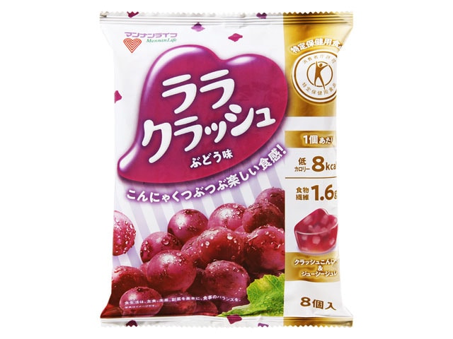 マンナン蒟蒻畑ララクラッシュぶどう味24g8個 ※軽（ご注文単位12個）【直送品】