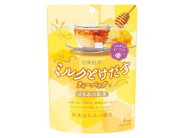 日東紅茶ミルクとけだすはちみつ紅茶ティーバッグ4袋 ※軽（ご注文単位6個）【直送品】