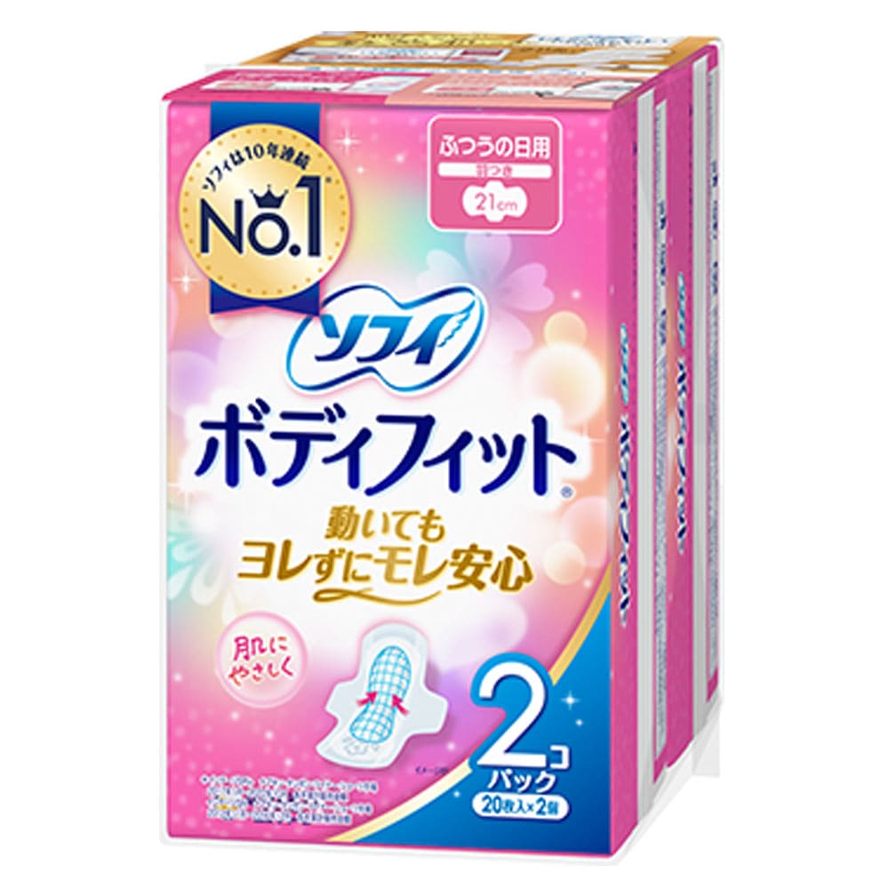 ユニ・チャーム　ソフィ ボディフィットふつうの日用 羽つき 20枚入×2個パック　1パック（ご注文単位1パック）【直送品】