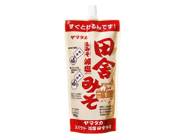 山高味噌減塩田舎みそスパウト550g※軽（ご注文単位8個）【直送品】