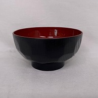 まるわ 汁椀　亀甲 黒内朱  1個（ご注文単位10個）【直送品】