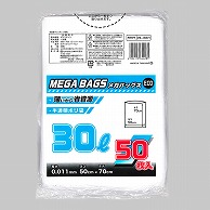 日本技研工業 ゴミ袋　メガバッグス　ECOメタロセン配合　半透明 30L　50枚 ME-30EH 1袋（ご注文単位30袋）【直送品】