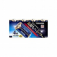 オーム電機 4904530022616 17-2010 東芝 単2形アルカリ乾電池 4本入 IMPULSE（ご注文単位1袋）【直送品】