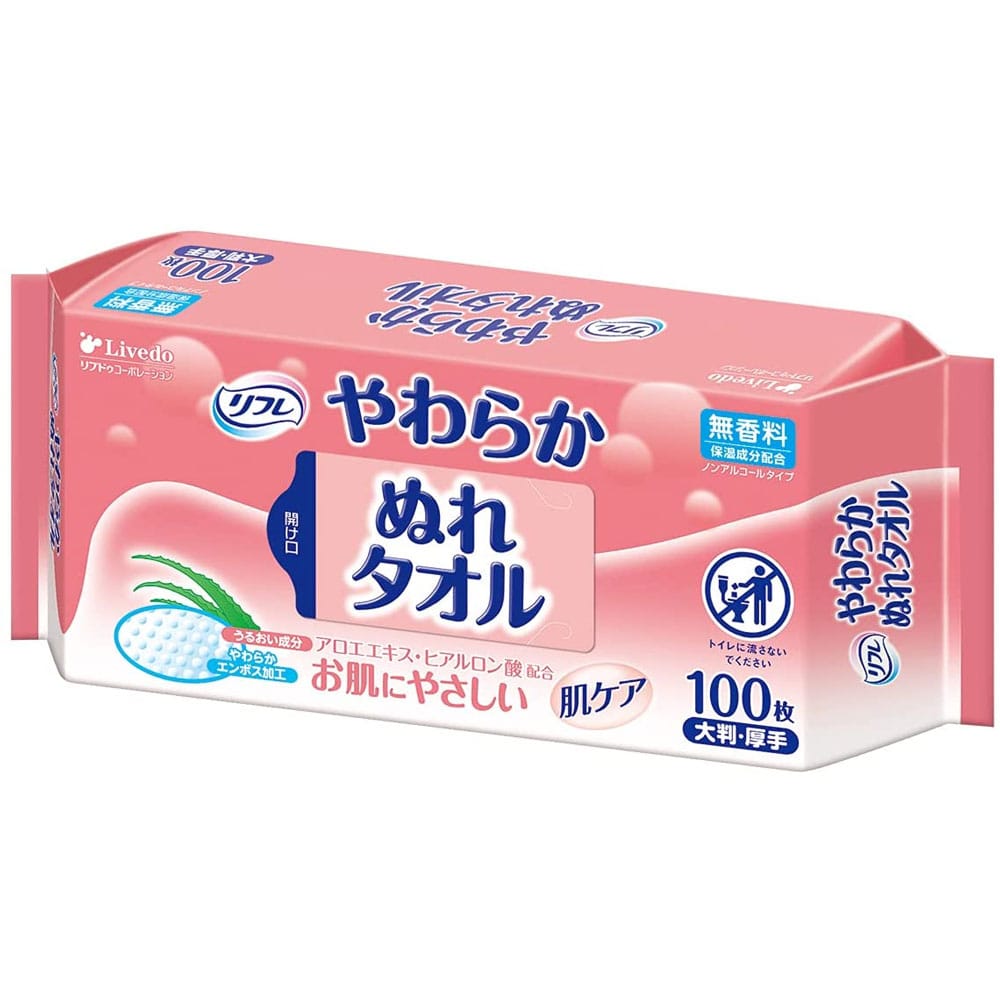 リブドゥコーポレーション　リフレ やわらかぬれタオル 大判・厚手 100枚入　1パック（ご注文単位1パック）【直送品】