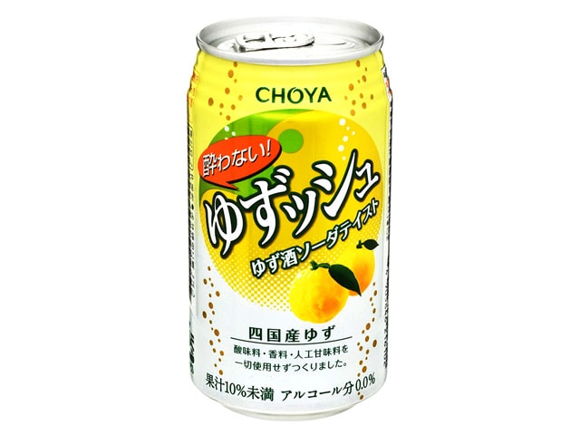 チョーヤ酔わないゆずッシュ缶350ml※軽（ご注文単位24個）【直送品】