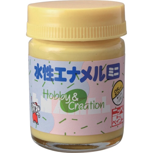 トラスコ中山 ニッぺ 水性エナメルミニ 25ml パステルイエロー HSB016－25 859-8685  (ご注文単位1個) 【直送品】