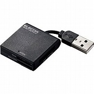 エレコム カードリーダー USB 2.0 ケーブル固定 【SD / SDHC / SDXC / microSD / microSDHC / microSDXC / MMC / RS-MMC 等対応】 Windows11 Mac マイクロSD ブラック MRK009BK 1個（ご注文単位1個）【直送品】