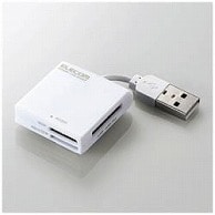 エレコム MR-K009WH カードリーダー USB 2.0 ケーブル固定 ホワイト ［USB2.0/1.1］ MRK009WH 1個（ご注文単位1個）【直送品】