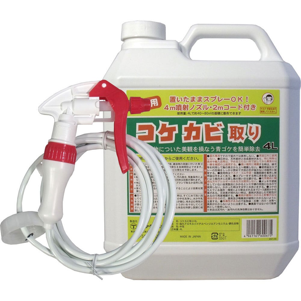 トーヤク　屋外用 コケカビ取り 4Lタイプ 噴射ノズル付き　1個（ご注文単位1個）【直送品】