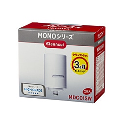 三菱ケミカルクリンスイ　MITSUBISHI　CHEMICAL 交換用カートリッジ MONOシリーズ クリンスイ ホワイト MDC01SW ［2個］ 1個（ご注文単位1個）【直送品】