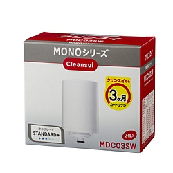 三菱ケミカルクリンスイ　MITSUBISHI　CHEMICAL 交換用カートリッジ MONOシリーズ クリンスイ ホワイト MDC03SW ［2個］ 1個（ご注文単位1個）【直送品】