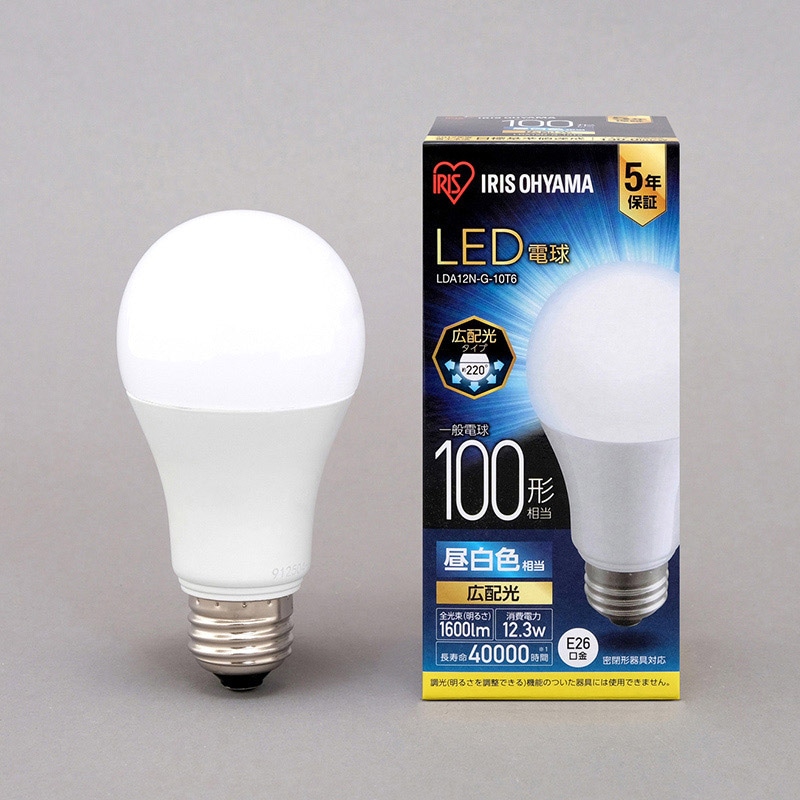 アイリスオーヤマ LED電球　E26口金　広配光タイプ 100形　昼白色 LDA12N-G-10T6 1個（ご注文単位1個）【直送品】