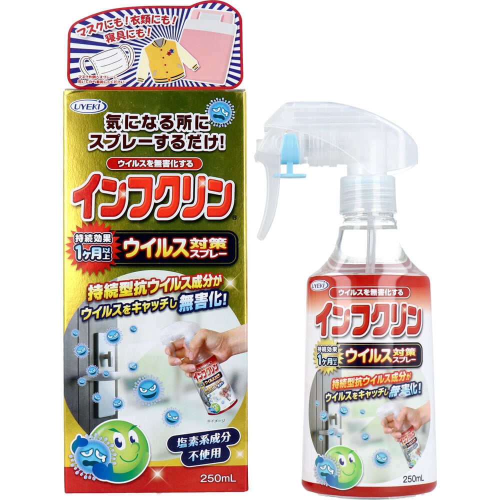 UYEKI　インフクリン ウイルス対策スプレー 250mL　1個（ご注文単位1個）【直送品】