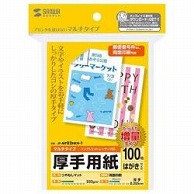 サンワサプライ マルチはがきサイズカード・厚手［各種プリンタ /はがきサイズ /100枚］ JP-MT02HKN-1 JPMT02HKN1 1個（ご注文単位1個）【直送品】