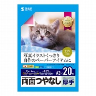 サンワサプライ インクジェット用両面印刷紙・厚手 A3 JP-ERV5NA3N 1個（ご注文単位1個）【直送品】