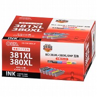 オーム電機 INK-C381380XL-6P 01-3889 キヤノン互換 BCI-381XL+380XL/6MP 6色パック 増量タイプ（ご注文単位1袋）【直送品】