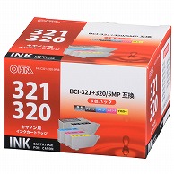 オーム電機 INK-C321+320-5PNB 01-4123 キヤノン互換 BCI-321+320/5MP 顔料ブラック+染料4色（ご注文単位1袋）【直送品】