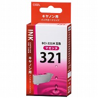 オーム電機 INK-C321B-M 01-4148 キヤノン互換 BCI-321M 染料マゼンタ（ご注文単位1袋）【直送品】