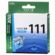 オーム電機 INK-B111B-C 01-4183 ブラザー互換 LC111C 染料シアン（ご注文単位1袋）【直送品】